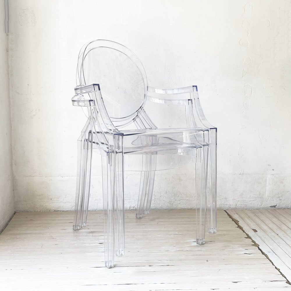 カルテル Kartell ルイゴースト LouisGhost アームチェア クリスタル スタッキング フィリップ・スタルク Philippe Starck イタリア A ★