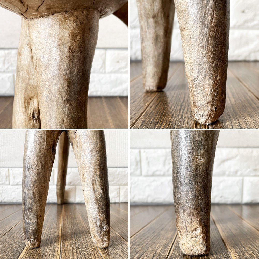 アフリカンビンテージ AFRICAN VINTAGE ブルキナファソ ロビ族 Lobi スツール 腰掛け W52cm プリミティブ 民族 ◎
