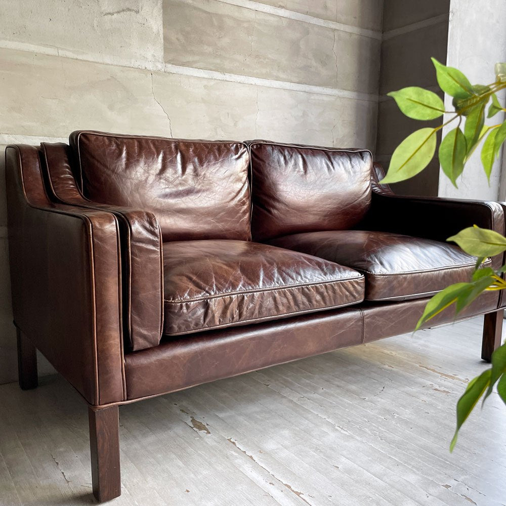 ハロ HALO × ジャーナルスタンダードファニチャー journal standard Furniture アイメッシュ IMESH 2Pソファ 2人掛け 本革 レザー バイカータン 廃番♪
