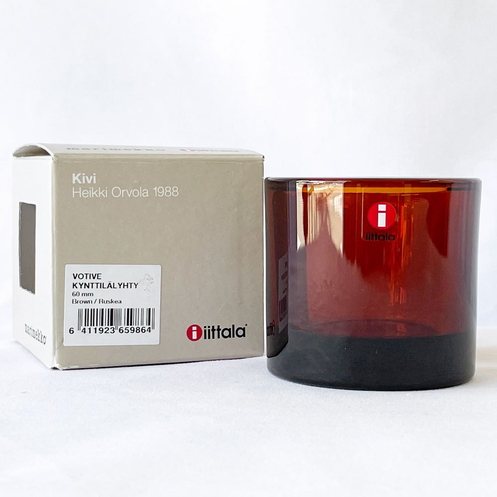 イッタラ iittala マリメッコ marimekko キビ kivi キャンドルホルダー ブラウン 60mm フィンランド 北欧雑貨 ◇