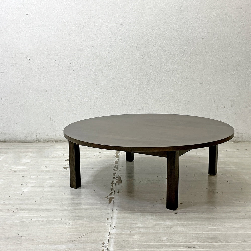 無印良品 MUJI タモ材 ラウンドテーブル ローテーブル 座卓 ブラウン