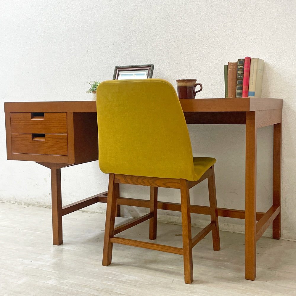 イデー IDEE アントン ANTON デスク ホワイトアッシュ材 アントンブラウン 片袖 定価¥249,900- ●