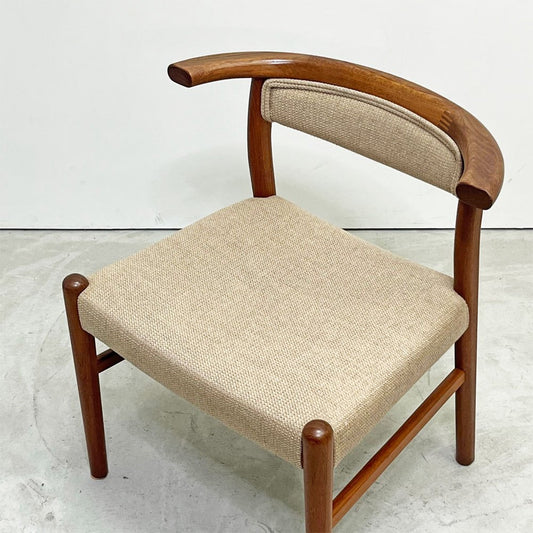 青林製作所 ハーフアームチェア ダイニングチェア チーク無垢材 ファブリック 北欧スタイル ビンテージ A ●