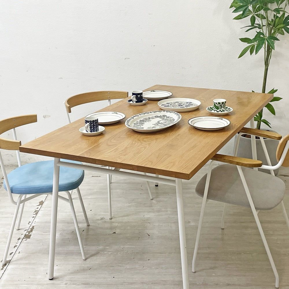 イデー IDEE マタン MATIN ダイニングテーブル オーク無垢材 スチールレッグ w140cm 澁谷一星 ●