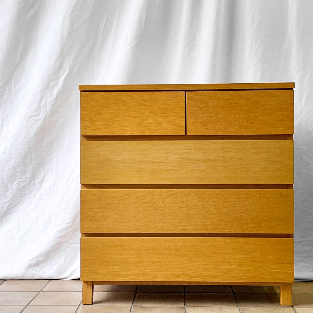 廃盤品】無印良品 オーク材チェスト4段 幅120㎝ 人気商品 ナチュラル