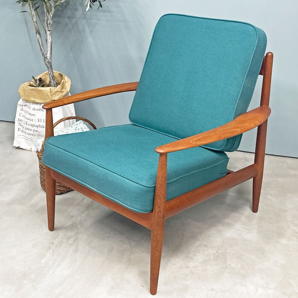 フランス&サン France & Son Model128 イージーチェア 1Pソファ チーク材 グレーテ・ヤルク Grete Jalk 北欧ビンテージ デンマーク ◎