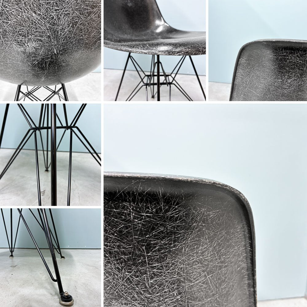 ハーマンミラー Herman Miller サイドシェルチェア セカンド 2nd FRP ブラック エッフェルベース イームズ ビンテージ ミッドセンチュリー ◎
