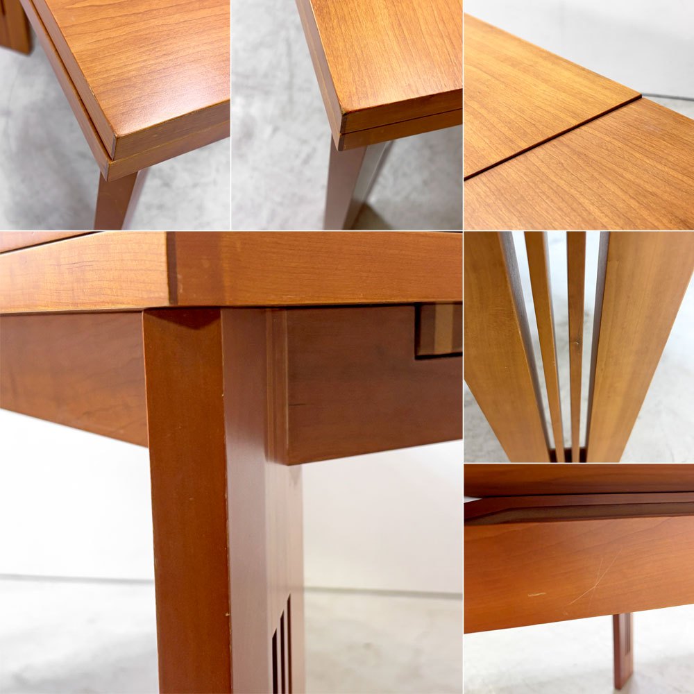 カッシーナ Cassina ベルリーノ Berlino エクステンション ダイニングテーブル チェリー材 W145-205-265cm C.R.Mackintosh イタリアモダン ●