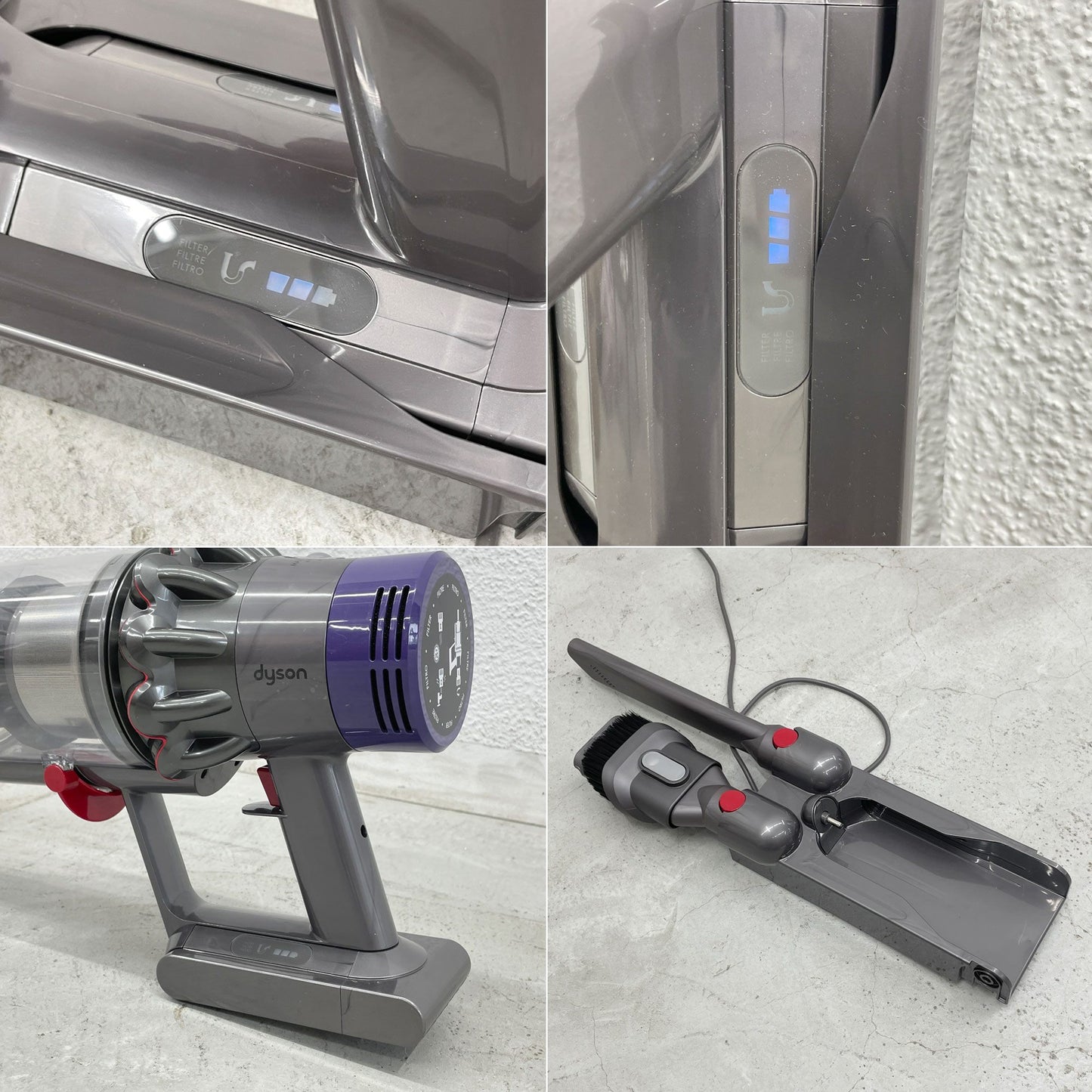 ダイソン dyson コードレス サイクロン式クリーナー v10 Fluffy sv12 充電式 パワーブラシ 本体重量約2.5㎏ 動作確認済 〓