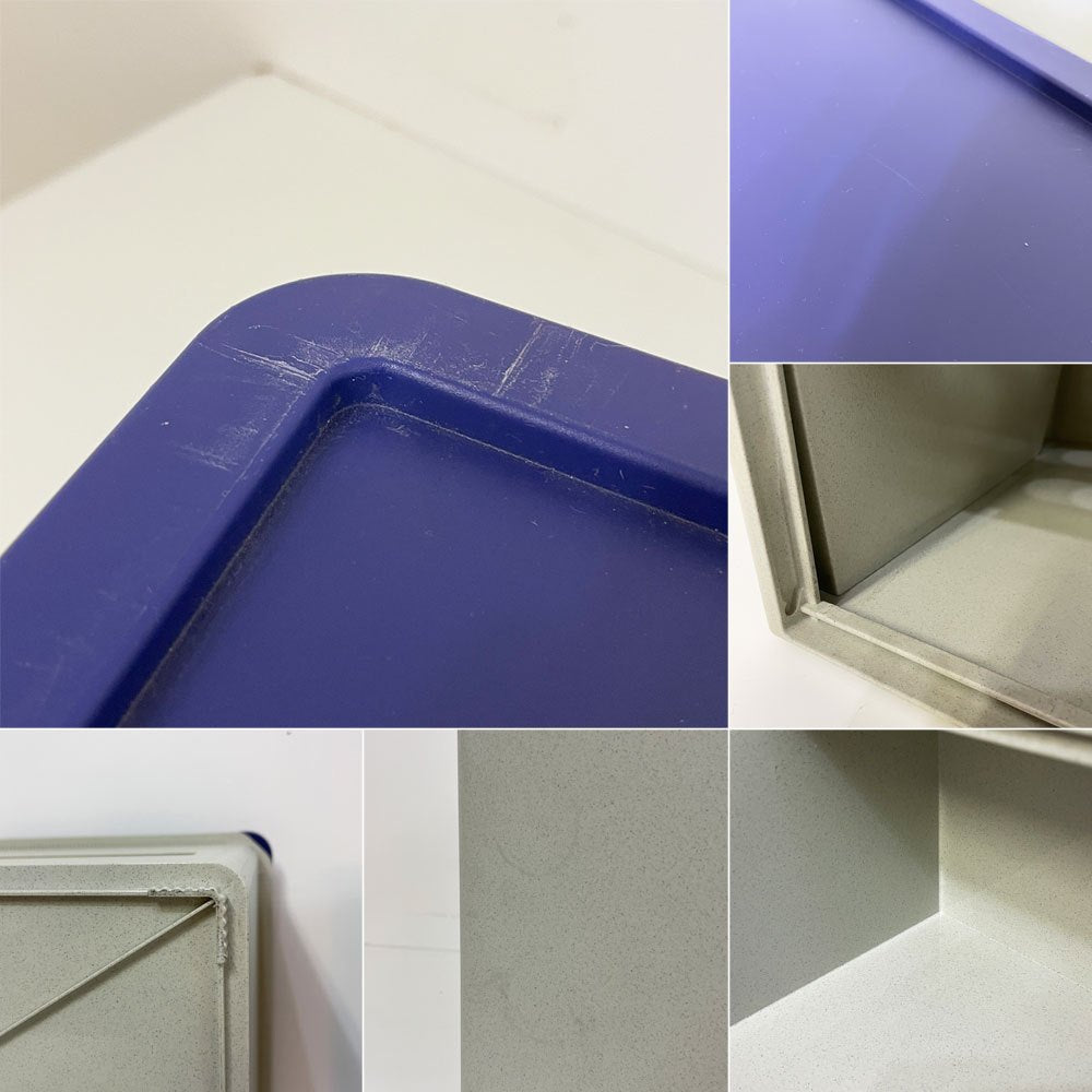 タッパーウェア Tupperware マルチオーガナイザー 2段 ワイド 2ドロワータイプ&ドロップダウンドア グレー×ブルー ●