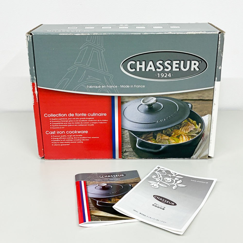 シャスール CHASSEUR ラウンドキャセロール 両手鍋 20cm 2.5L ピンク フランス 未使用品 ◎