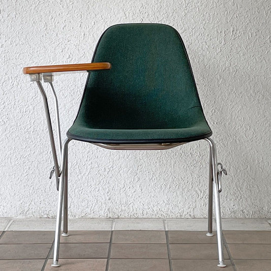 ハーマンミラー Herman Miller サイドシェルチェア セカンド 2nd ビンテージ アプホルスター スクールベース 肘掛けテーブル付 イームズ ミッドセンチュリー B ◇