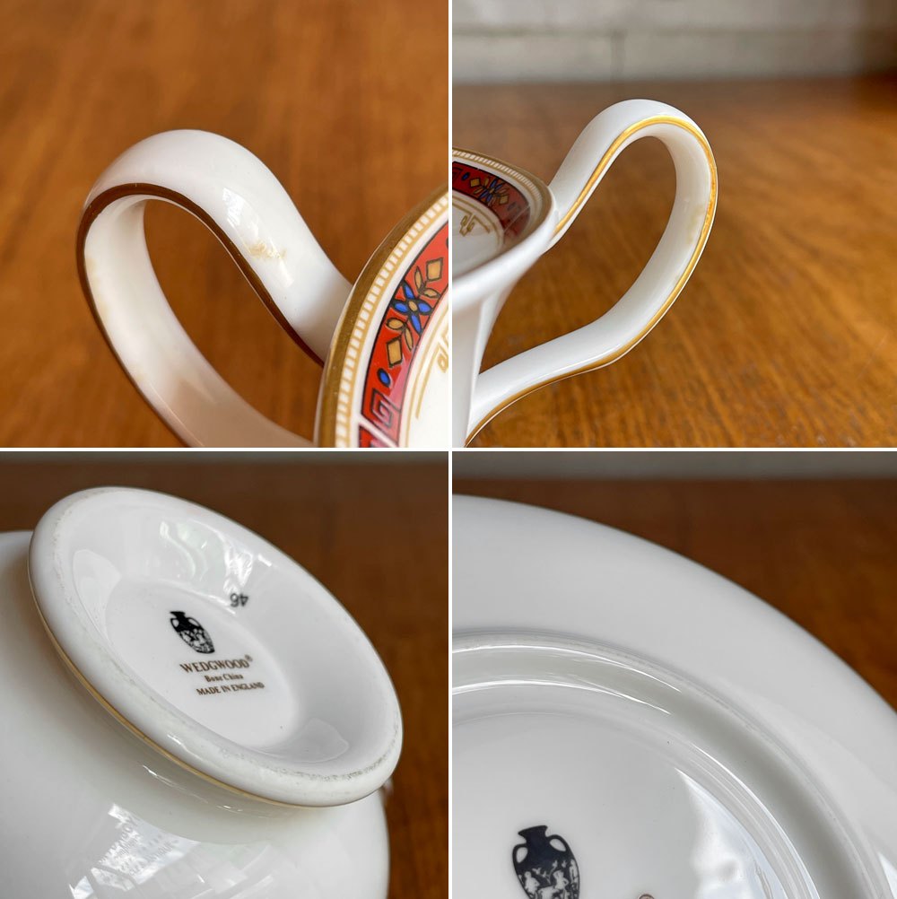 ウェッジウッド WEDGWOOD コロラド Colorado スープボウル&ソーサー 金彩 壺ロゴ 英国 D ♪