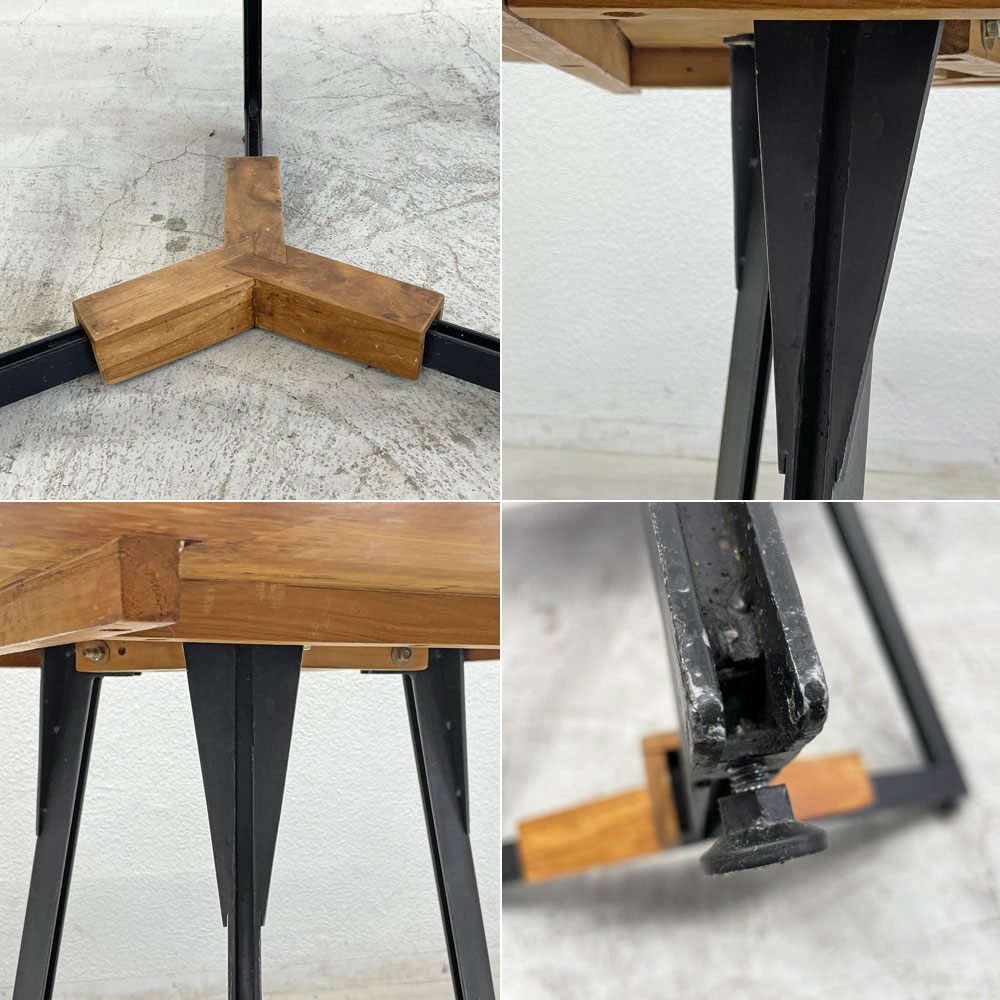 ジャーナルスタンダード ファニチャー JOURNAL STANDARD FURNITURE フェンディ FENDY ラウンドダイニングテーブル チーク古材 Φ100cm 〓