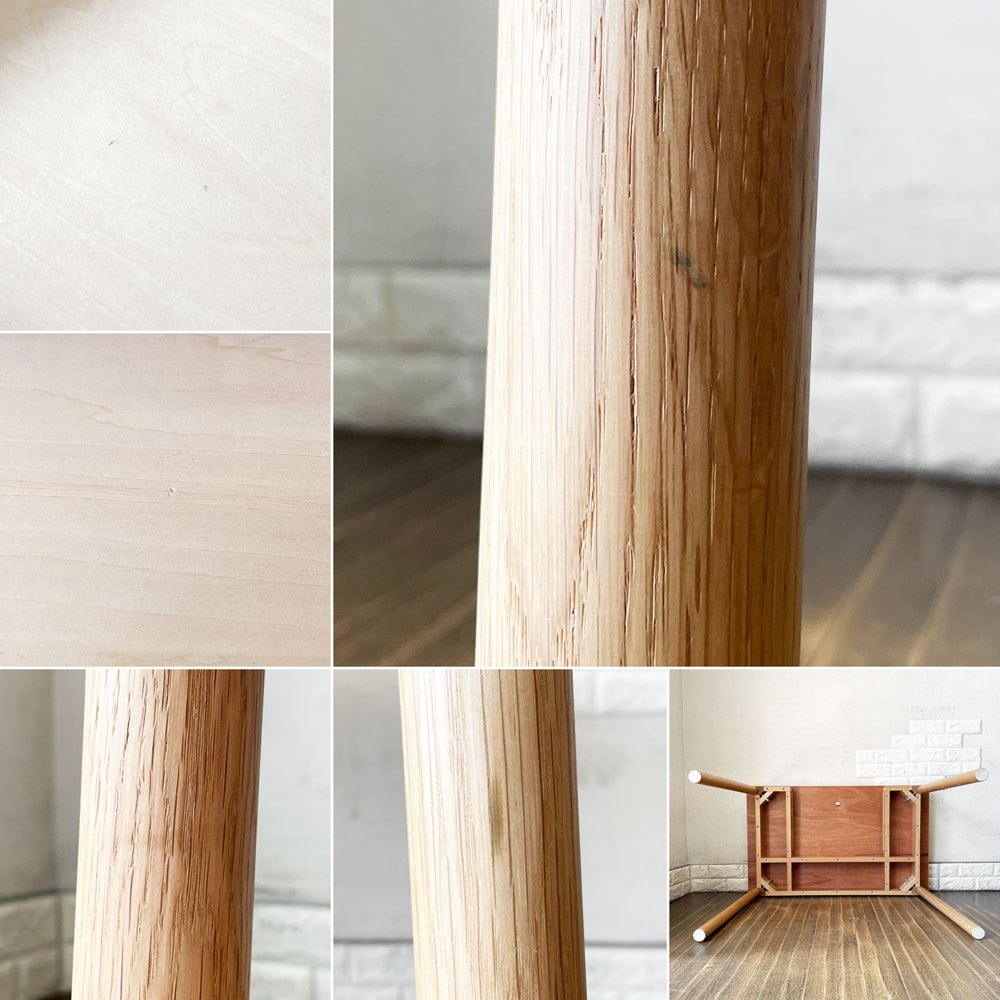イデー IDEE スティルト STILT TABLE 1000 テーブル デスク ホワイト W100cm メラミン天板 オーク材 抽斗付 マリナ・ボーティエ 定価¥69,900- ◎