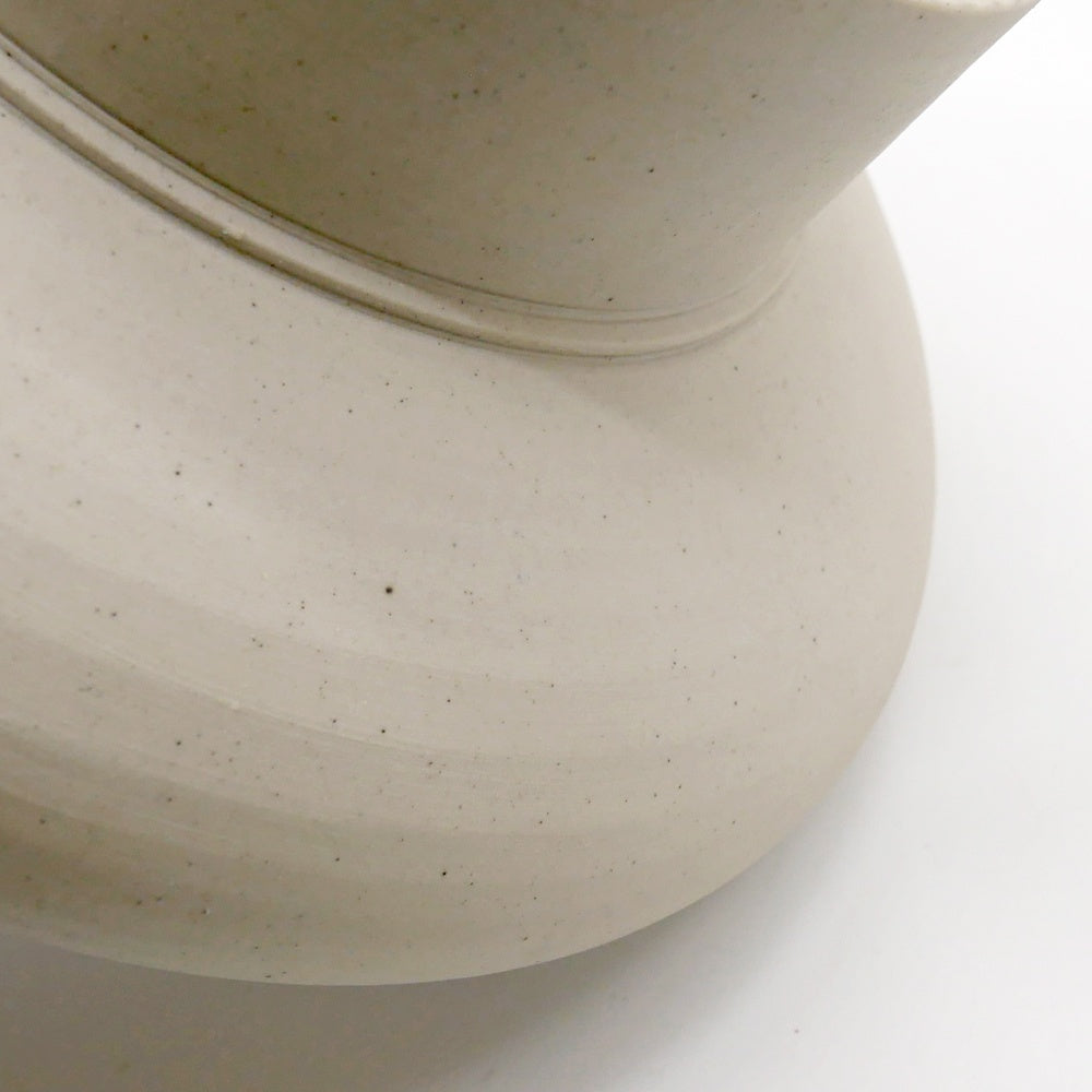 阿南維也 Koreya Anan 白磁高台皿 台皿 土もの 白磁 焼締め Φ20cm 陶芸家 現代作家 ●