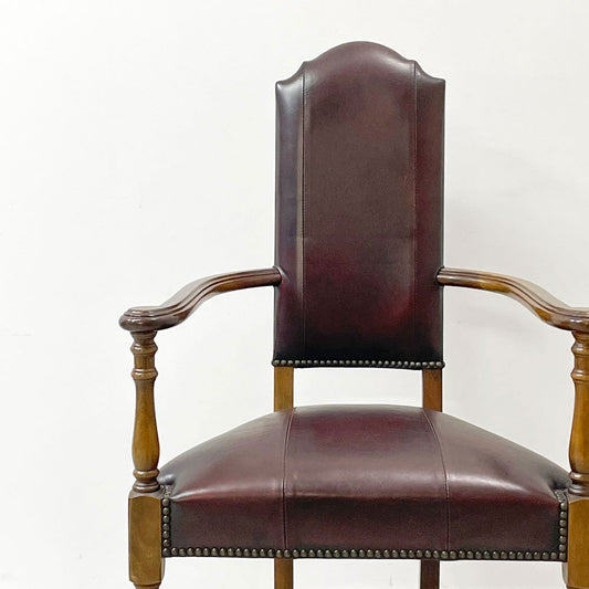 バロッサバレンティ VARO,S.A. VALENTI カクトワール Caquetoire アームチェア ダイニングチェア ウォールナット材 本革 鋲打ち スペイン ●