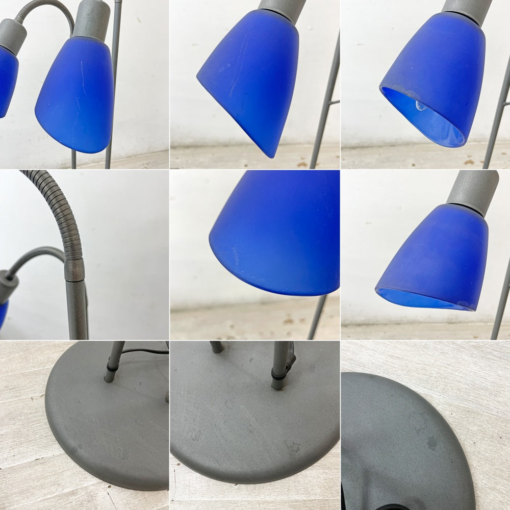 クラシカルデザイン Classical Design フロアライト フロアスタンド 2灯 グースネック ガラスシェード デンマーク 北欧照明 ビンテージ B ●