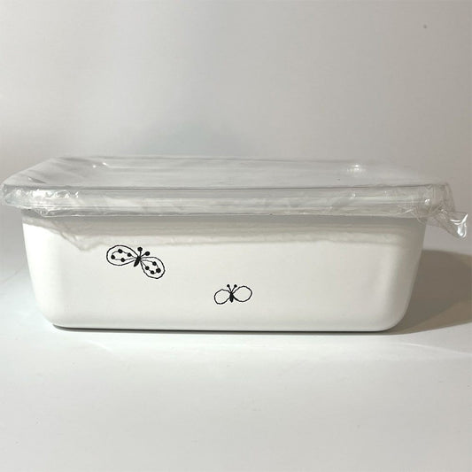 ミナペルホネン×野田琺瑯 レクタングル 深型 S choucho ホワイト ★