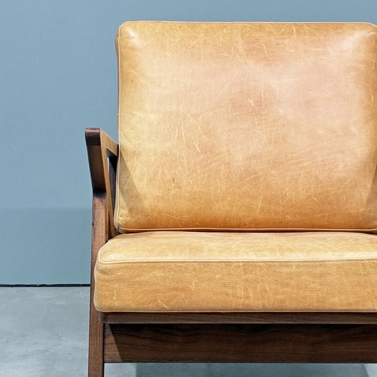 ブランチ BRUNCH SO-0011 オリジナルソファ 1P Aタイプ ウォールナット無垢材フレーム 本革シート 廃番品 ◎