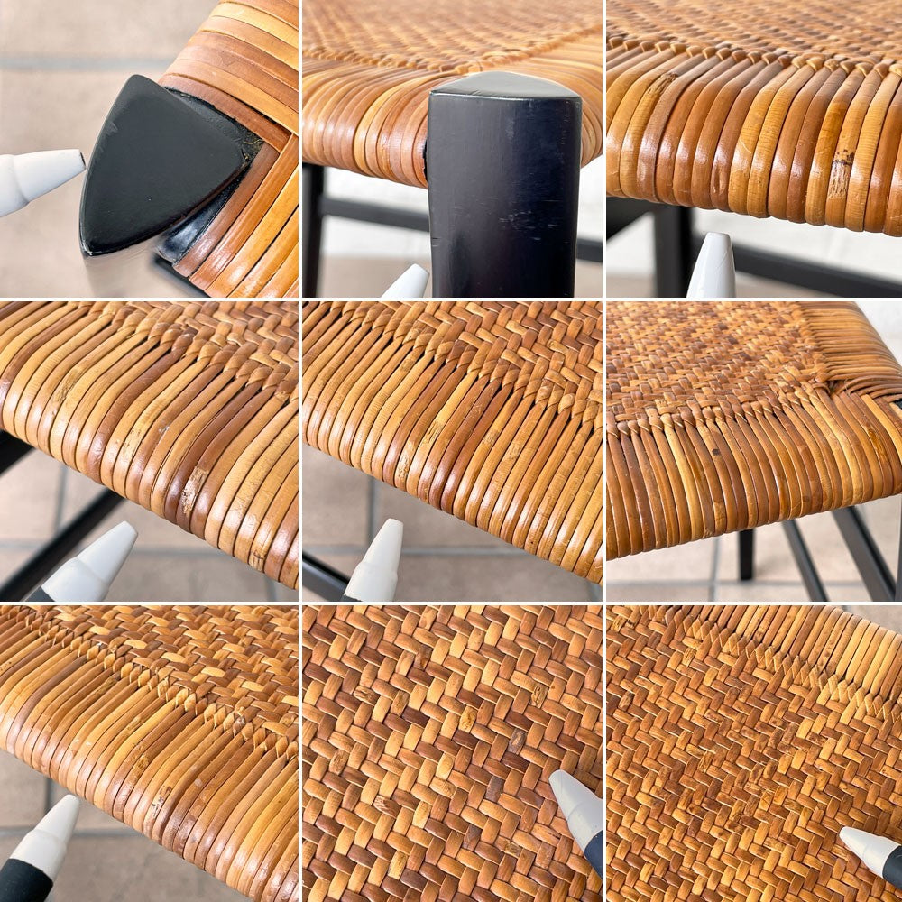 カッシーナ Cassina 699 スーパーレジェーラ SUPERLEGGERA ダイニングチェア アームレスチェア アッシュ材 ブラック 籐張り ジオ・ポンティ 定価473,000円 ◇