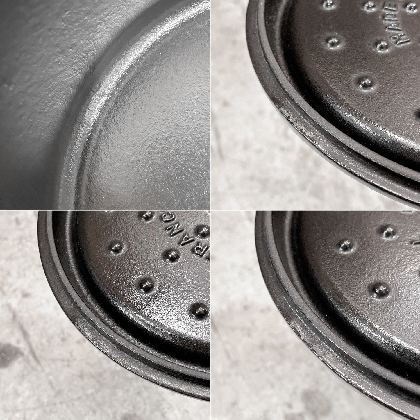 ストウブ Staub ピコ ココット ラウンド 両手鍋 ホーロー鍋 グレー 18cm フランス製 箱付き 美品 ■