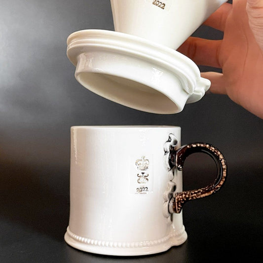 スティーブ・ハリソン Steve Harrison コーヒードリッパー&マグ 2022 ホワイト ARTS&SCIENCE取扱 イギリス 陶芸 現代作家 希少 ■