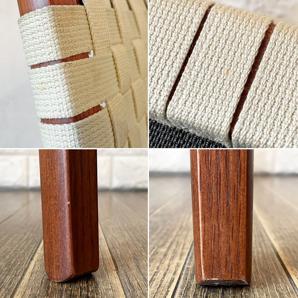 アルフレックス arflex エヌティースリム NT SLIM ダイニングチェア アームレス 布テープ × オーク材 ダークウォールナット色 川上元美 定価¥94,600- A ◎