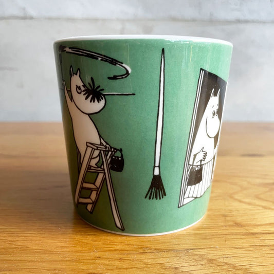 アラビア ARABIA ムーミンマグ MOOMIN ドローイング Drawing 1996-2002 グリーン トーベ・ヤンソン Tove Janson フィンランド 北欧食器 美品 ♪