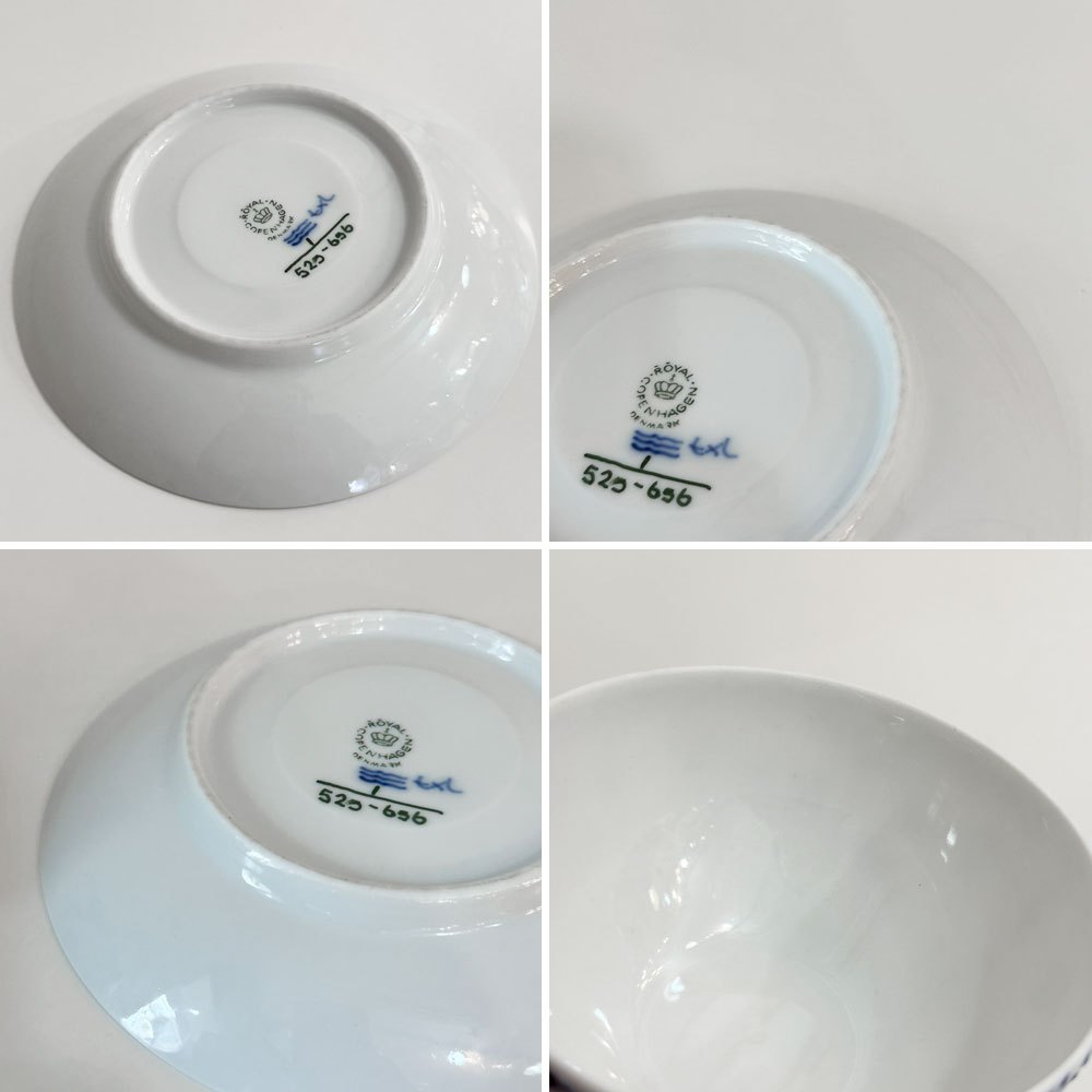 ロイヤルコペンハーゲン ROYAL COPENHAGEN ブルーフルーテッド ハーフレース ティーカップ&ソーサー 北欧食器 H ◎
