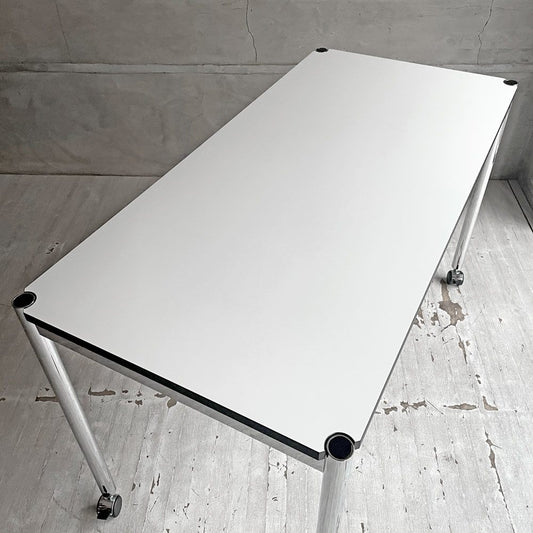 USMハラー USM Haller モジュラーファニチャー ハラーテーブル ワークデスク ダイニングテーブル パールグレーラミネート (ホワイト) キャスター モダン スイス ♪