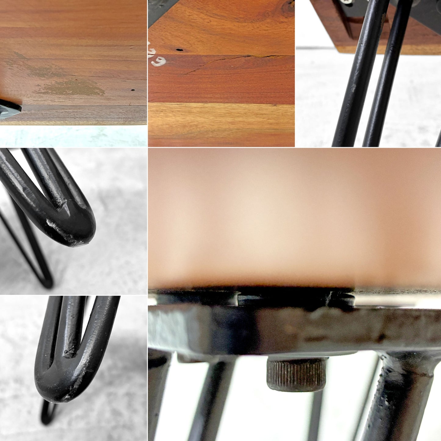 クラフト家具 Craft furniture 無垢材天板 ローテーブル ヘアピンレッグ 耳付き オーダーメイド ●