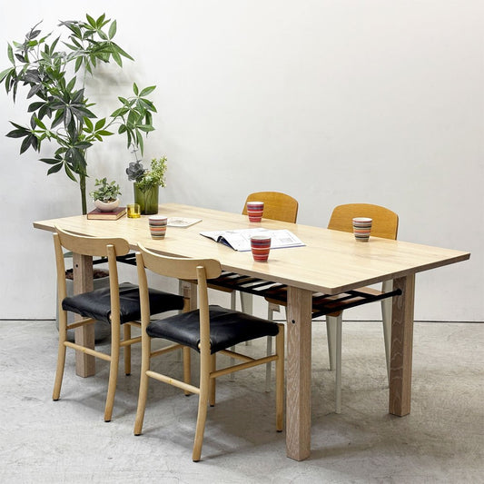 イヨベ工芸社 IYOBE フォーク FOLK ダイニングテーブル ミズナラ材 パウダーホワイト W180cm ナチュラルデザイン 定価¥356,000- ●