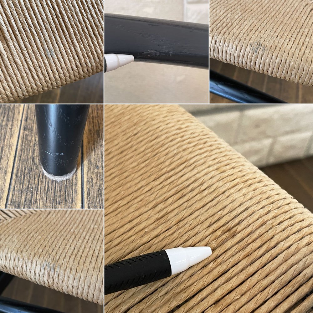 カールハンセン&サン Carl Hansen & Son CH24 Yチェア ブラックラッカー × ペーパーコード オーク材 レザークッション付属 座面高43cm ハンス・J・ウェグナー 北欧 デンマーク ◎