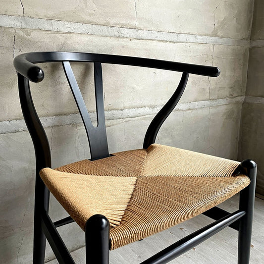 カールハンセン&サン Carl Hansen & Son CH24 Yチェア ブラックラッカー ビーチ材 ペーパーコード ハンス・J・ウェグナー デンマーク 北欧家具 日本仕様 座面張替済 B ♪