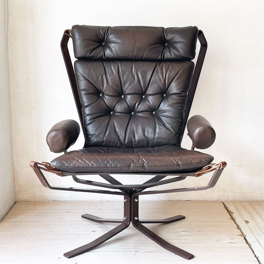 バットネ VATNE ファルコンチェア Falcon Chair ハイバック アーム付き メタルフレーム シガード・レッセル Sigurl Resell ノルウェー 希少デザイン ★