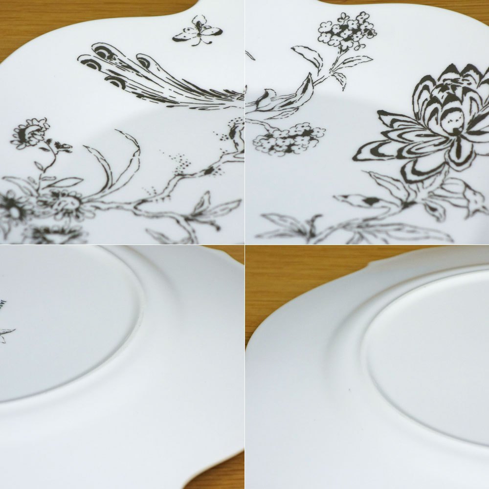 ウェッジウッド WEDGWOOD シノワズリ プラチナ スクエアプレート w23cm ジャスパーコンラン 英国製 B ◎