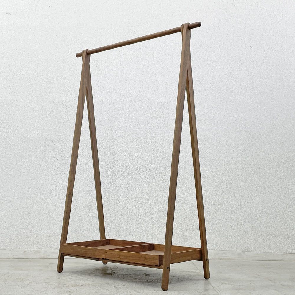 コサイン cosine ドレスラック ウォールナット材 ワイドタイプ 105cm + ウォールナットトレイ 2枚付き TRAY 旭川家具 〓