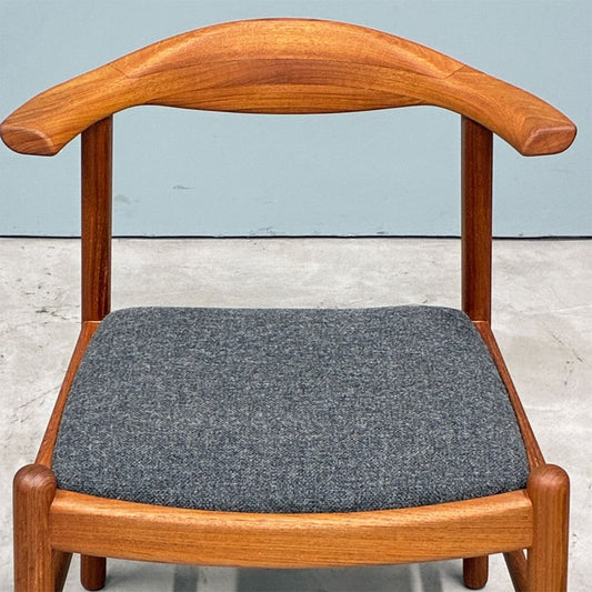 青林製作所 ハーフアームチェア ダイニングチェア チーク無垢材 ファブリック 北欧スタイル ジャパンビンテージ B ◎