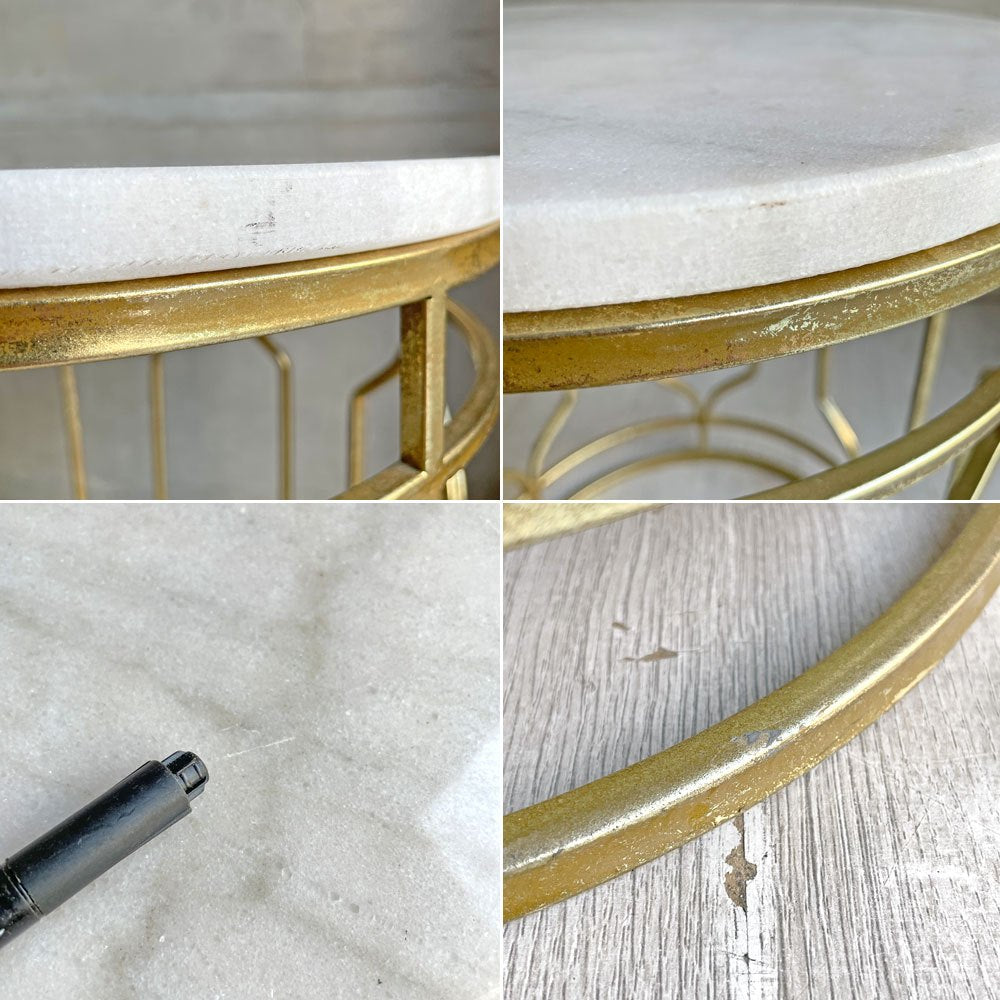 ザラホーム ZARA HOME サイドテーブル 大理石天板 Marble Top ゴールドスチール クラシカルスタイル ♪