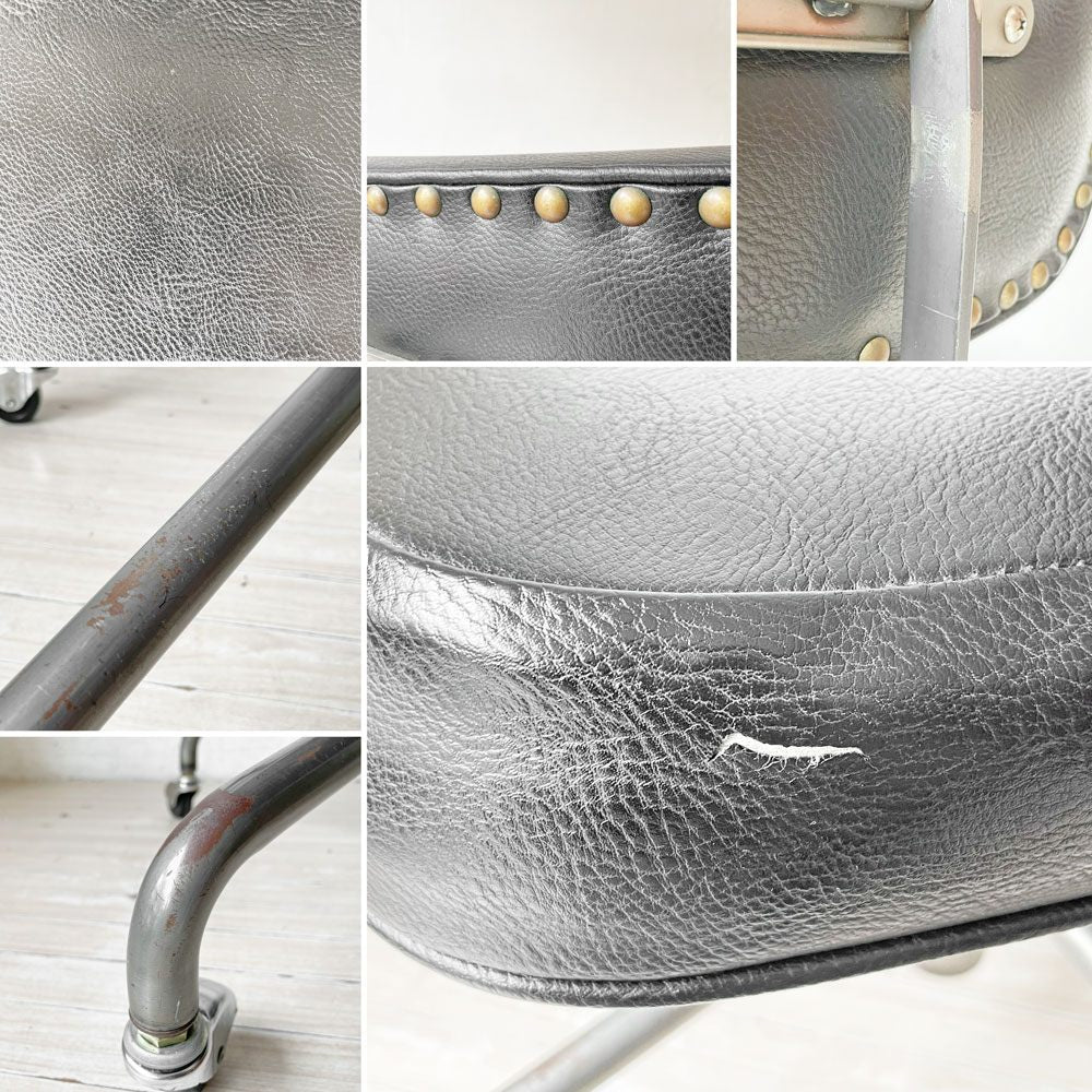 トラックファニチャー TRUCK FURNITURE デスクワークチェア DESKWORK CHAIR アームレス 牛革 ブラック 回転式昇降 参考定価 ¥161,700- ★