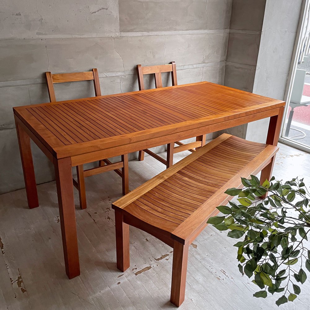 イスタナテラス ISTANA TERRACE レクタングラー テーブル Rectangular Table 160 ダイニングテーブル ガーデンテーブル 屋外使用可 アジアンチーク無垢材 定価¥250,800円