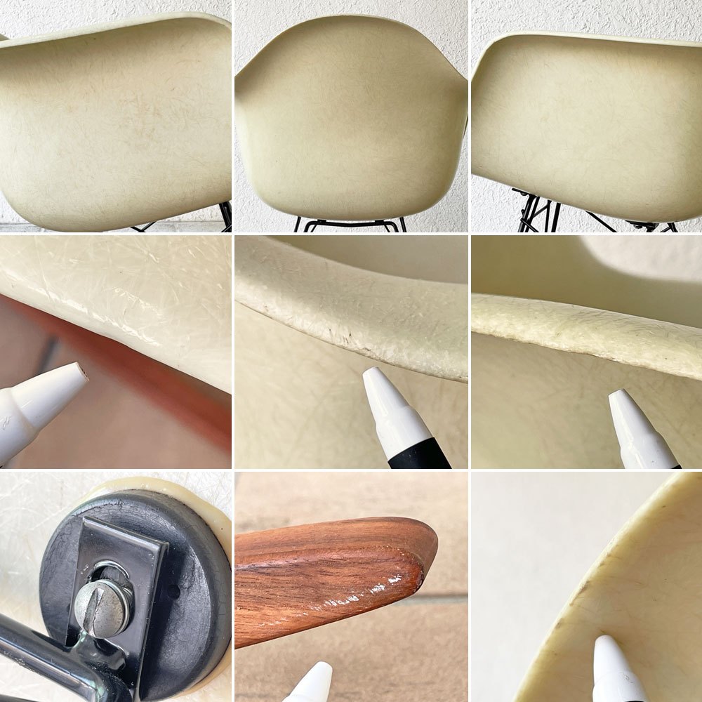 ハーマンミラー Herman Miller アームシェルチェア セカンド 2nd初期 エンボスレス FRP ロッカーベース イームズ ミッドセンチュリーモダン ◇