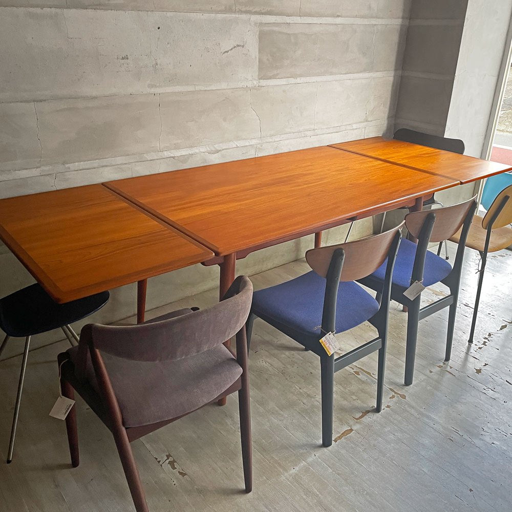 アンドレアス・タック Andreas Tuck エクステンション ダイニングテーブル AT312 伸長式 拡張 チーク材 ハンス・J・ウェグナー デンマークビンテージ 北欧家具 ♪