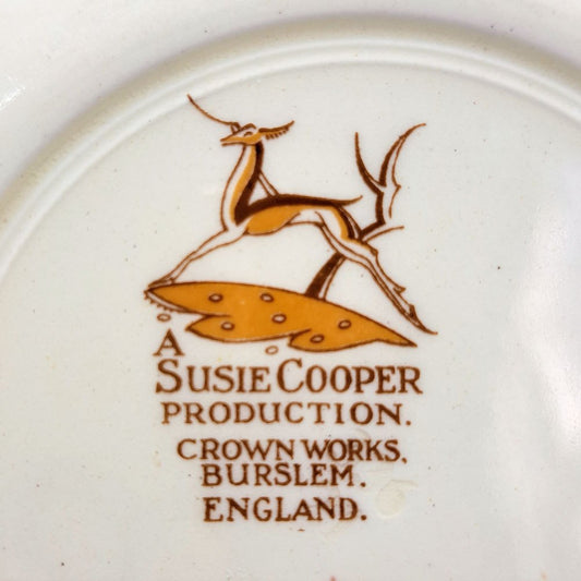 スージークーパー Susie Cooper ドレスデンスプレイ プレート ピンク Φ17cm 英国食器 ビンテージ ●