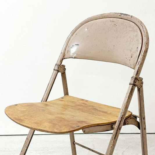 アメリカンシーティングカンパニー AMERICAN SEATING COMPANY フォールディングチェア プライウッド × スチール USビンテージ D ●
