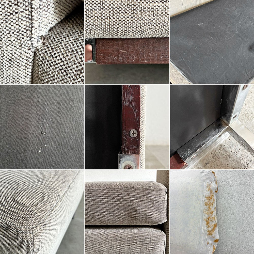 ラフィネリビング raffine living ビター BITTER SOFA 3人掛けソファ 片アーム W190cm ファブリック グレージュ系 オットマン付 廃番仕様 カタログ定価¥421,850-以上 〓