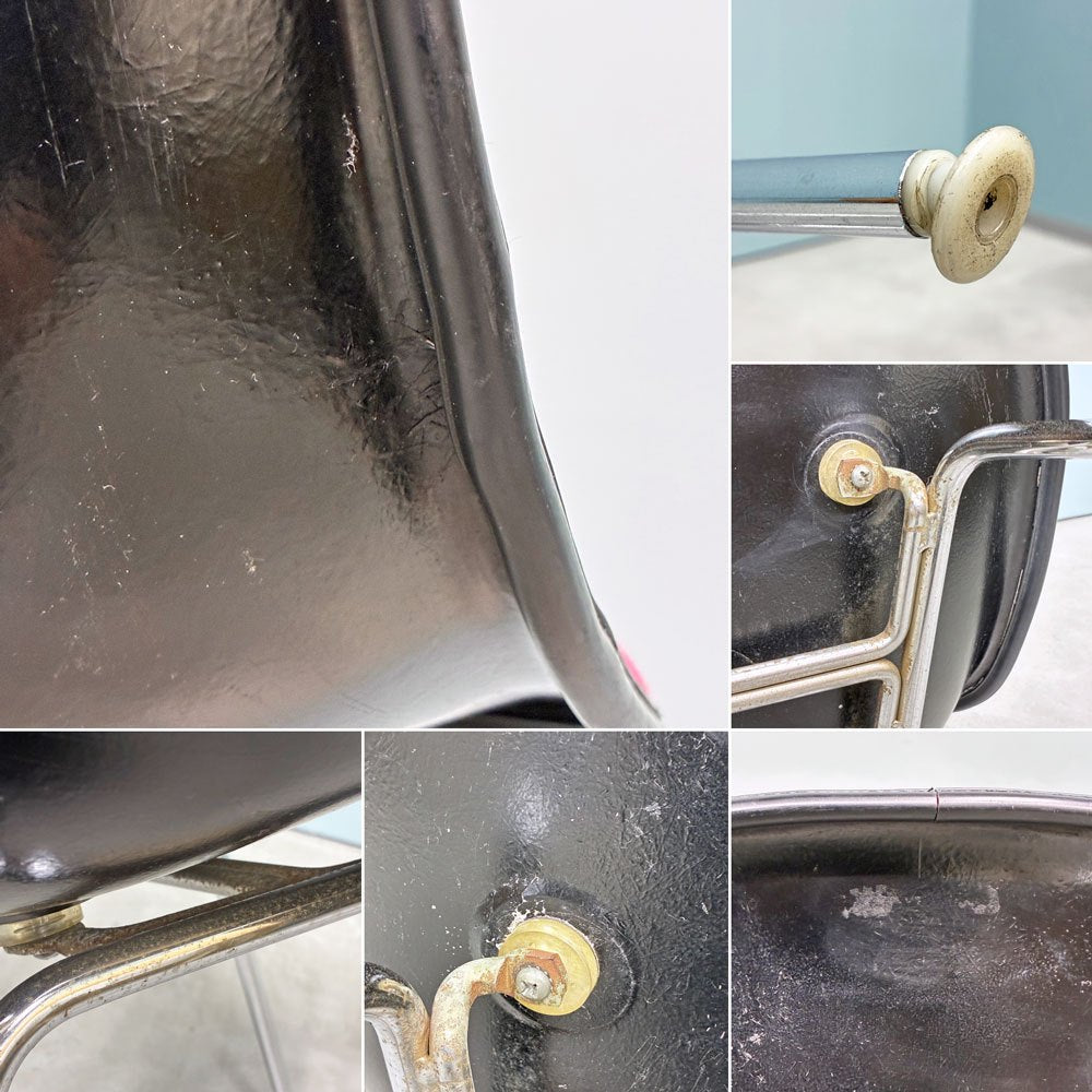 ハーマンミラー Herman Miller サイドシェルチェア MFS製 FRP アプホルスター ファブリック Hベース イームズ ビンテージ ◎