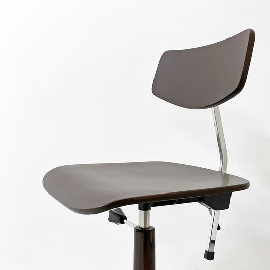 ラボファ Labofa デスクチェア オフィスチェア プライウッド ブラウン ダブルホイール 高さ調整可 デンマーク製 北欧家具 ●