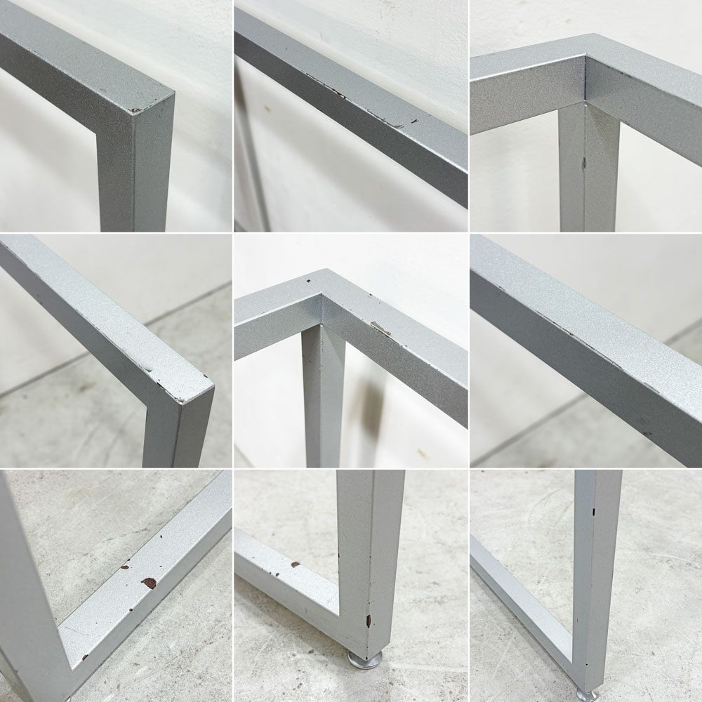 ビスレー BISLEY デスクプラン DESK PLAN Lフット ワーキングテーブル デスク ガラス天板 スチール脚 W170cm イギリス ●